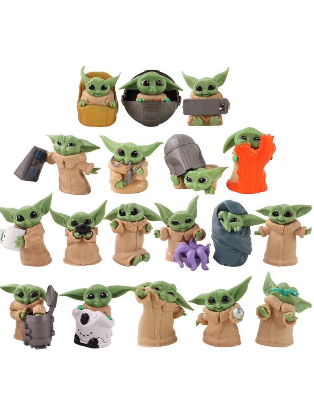18pc Yoda Star Wars Baby Yoda Mandalorian Playset 18 Figure Cake Topper Toy Set